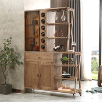 Wood Carnation Living Room Partition Cabinet Solid Wood Wine Cabinet Modern Brief Yogen Closed Cabinet Screen into the outdoor hall Cabinet Locker