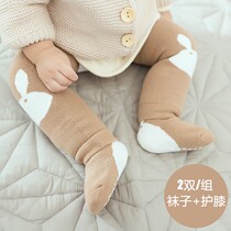 Split stockings baby split stockings baby stockings baby knee socks pure cotton thickened Terry over the knee