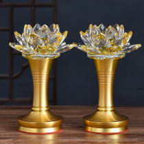 Rechargeable for Buddha Crystal led Lotus lamp Buddha lamp Buddha lamp front long Ming lamp Buddha Hall plug-in battery supply lamp