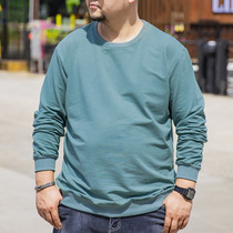 Autumn plus fat plus size sweater men loose round neck long sleeve fat fat guy autumn solid color pullover sweater