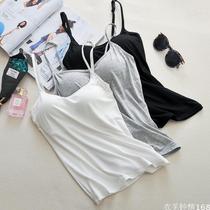 Womens sling chest padded vest summer breast-wrapped underwear anti-light bra one-piece removable and washable