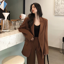 Suit suit women 2022 spring and autumn new Korean version famous for leanthin professional leisure relaxation West suit Two sets
