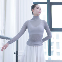 Classical Tall-collar Dresses Short Cover Fixed with Collage Dance Clothes Gray Shirts Modern Dance Costumes
