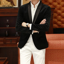 Korean version of Western-style banquet Single West mens body Leisure Inn Light Luxury Gentlemans Gown Suit Jacket Tide