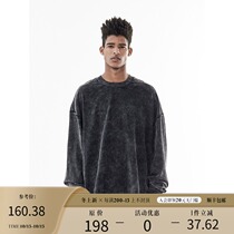 BONELESS 20SS 300g Terry base do old wash water multi color cotton base long sleeve sweater TEE