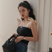 Now Romantic Be Careful~Korean 22 Summer New Shoulder Strap Design Slim Short Vest