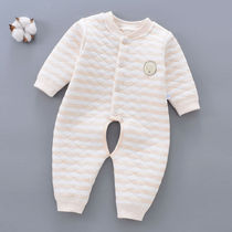 Newborn baby conjoined clothes 0-3 to 6 months warm clothes for men and women baby cotton pajamas summer spring autumn and winter climbing clothes