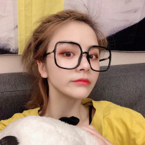 Black frame glasses radiation-proof blue eyes female net red makeup artifact large round face flat light with the same myopia mirror male