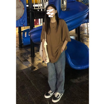 High waist thin wide legs jeans women autumn and winter Hyuna retro straight loose mop oversize pants