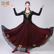 Xinjiang dance performance clothing ethnic minority costumes female dress skirt skirt dance clothing Weiwu dance practice skirt