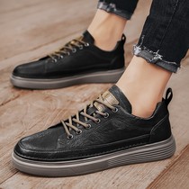 Men Casual Leather Shoes Fall 2021 New Years New Years Mens Shoes Han Edition 100 hitch Black Inn Wind Soft Bottom Business Chauleshoe