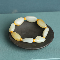 Taiyou Sugong 48 8 grams Xinjiang natural Hetian Jade seed warm white single seed unrepaired bracelet men and women