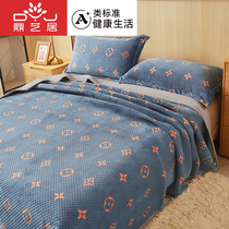 Milk velvet sheets winter thickened coral fleece hair warm plus velvet double flannel pillowcase three-piece crystal Velvet