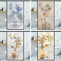 Window floral paper anti-light washroom windows Anti-peep light shading film Frosted Glass Stickers Light Transmission Opaque Flowers