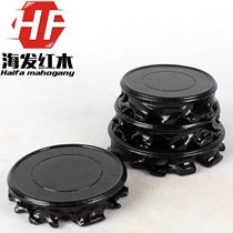 Special price mahogany round root carving jade stone Tea Cup purple sand pot solid wood base wooden bonsai vase base support