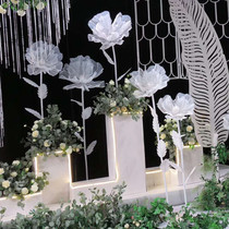 Wedding scene props paper flower handmade flower silk mesh flower silk yarn flower wedding stage layout window decoration road guide