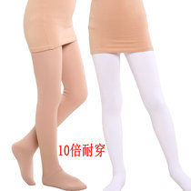Winter children dance pantyhose girls dance leggings white plus velvet padded children warm dance stockings autumn