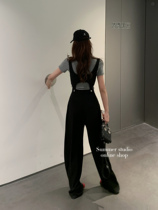 Summer Home Design Sensation Small Crowdremovable Casual Back With Pants Woman High Waist Thin and wide legs Western Pants Pendant Sensuality