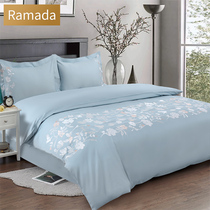 Ramada embroidery printing Pastoral wind bed sheet type 1 5m four-piece set cotton simple atmosphere pure cotton four-season set