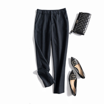 Easy to shape gospel representative Japanese customers for three-dimensional micro-ha small straight tube commuter vertical pattern 9 points woolen trousers