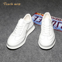 Touch Miss mens casual leather shoes summer mens shoes trend thick bottom Hong Kong style sneakers mens all-match small white shoes men