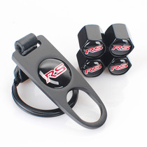 RS car modification valve cap Tire cap personality decoration valve core sleeve Gas nozzle cover Metal anti-theft with wrench