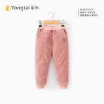 Baby Tai autumn winter baby cotton pants 1 - 4 years old boy and girl out thick trousers and cotton warm casual pants