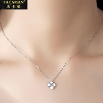 Fakaman 18K Gold Clover Necklace Female choker Simple Platinum Pendant Jewelry 520 Gift for Girlfriend