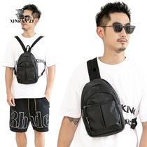 Multi-pocket light nylon waterproof and casual multifunction Dual-purpose mini-size mens small backpack left and right shoulder chest bag