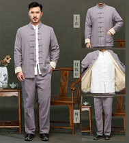 Below the cost of Chinese clothing three-piece jacket shirt trousers ancient wind cotton linen spring and winter can be worn