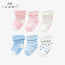 Yings baby socks Mens and womens baby socks three pairs of childrens thick socks 189A7747 189A7748