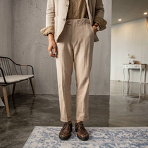 SOARIN Independent retro Naples Western pants mens style cotton linen 90% casual pants pituitary pituitary pants