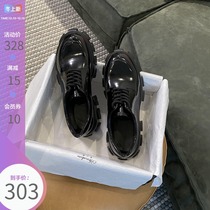 (Lv Xiaobu) Liu Wens same small leather shoes womens high pine cake thick bottom Net red British wind spring and autumn patent leather single shoes