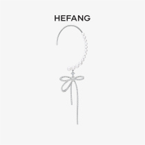 HEFANG He Fang jewelry beaded bow earrings reverse earrings simple niche earrings earrings earrings