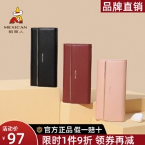 Scarecrow genuine leather wallet female new model ladies multifunctional long wallet large capacity multi-card slot soft cowhide ticket holder