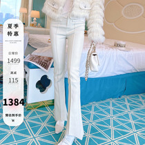 Miss Luxury can wear chao display slim fit little bird legs A grade elastic leather pants sheep leather