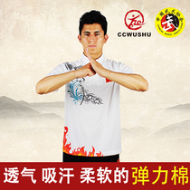 Sport T-shirt Male martial arts T-shirt martial arts clothes National Wind Children training performance Tai Chi T-shirt T-shirt T-shirt loose woman