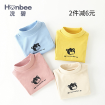 Childrens spring autumn Winter Semi-high collars undershirt boys girls clothing winter dress Decede with long sleeves T-shirt on top of clothes