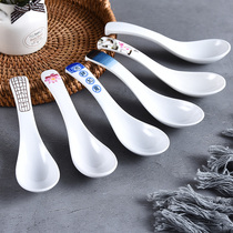 Porcelain Plastic Spoon Shatter Resistant Restaurant Kung Fu Spoon Porcelain Mixer Small Spoon Miramine Spoon Commercial 10pcs