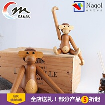 Wooden crafts ornaments Japanese quality crafts Nordic Danish monkey creative teak puppet direct sales