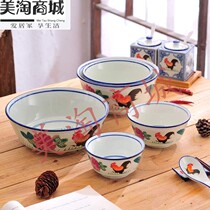 Chicken bowl ceramic cock bowl antique nostalgic old tableware chicken bowl noodle bowl rice bowl soup bowl Chinese restaurant bucket