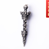 Factory spot S999 foot silver Demon Diamond pestle pendant three-sided Puba Vajra Buddhist instruments