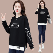 High-end 2022 Spring loaded with new Korean version loose with large code fake two splicing necropolis for womens temperament casual blouses jacket