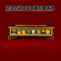  Nepal handmade wood incense burner Babao incense burner Tibetan horizontal incense burner Wood incense burner handmade carving