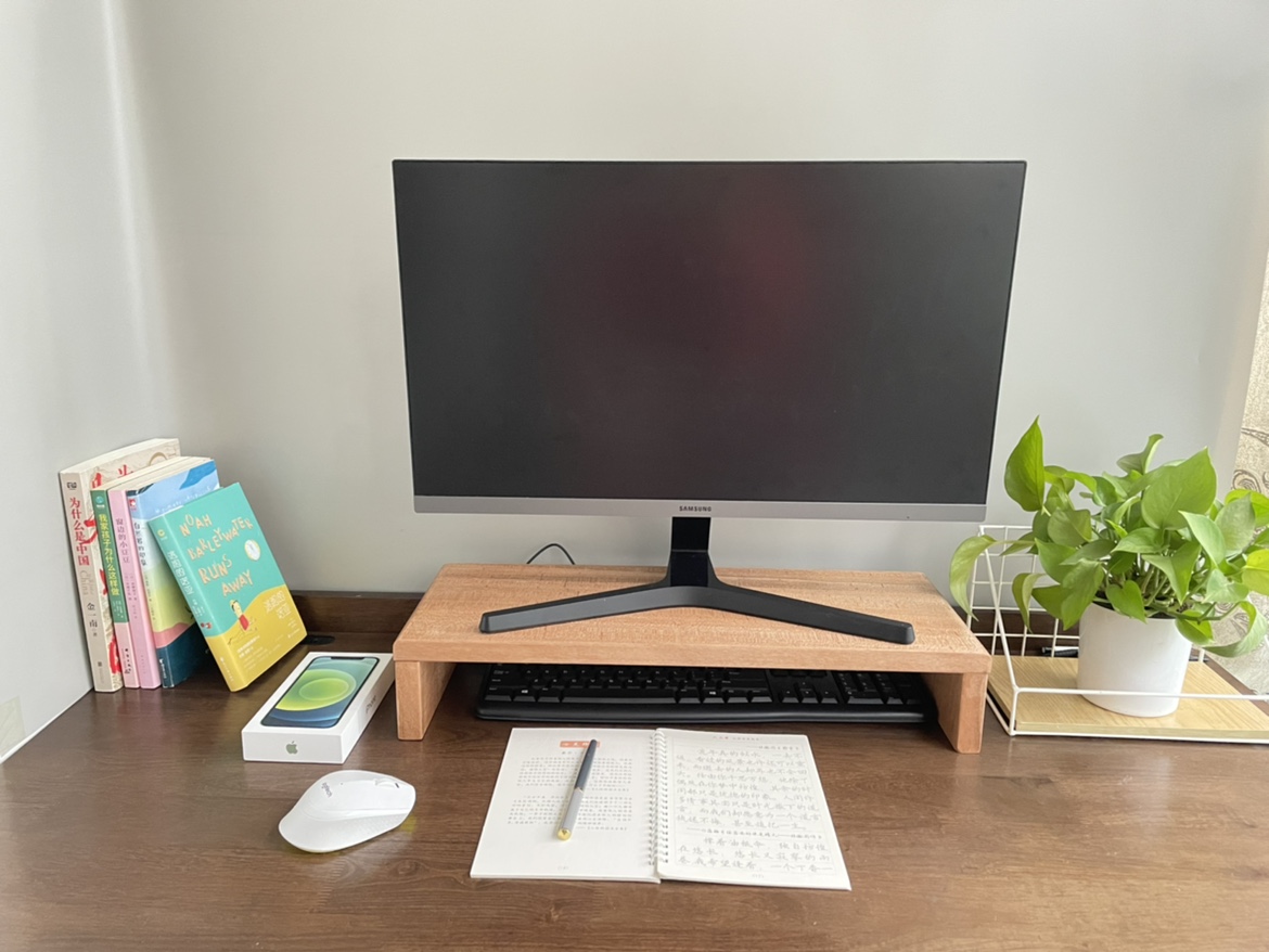 Solid Wood Computer Heightening Shelf Desk Face Shelve Display With Overhead Base Bracket Cushion Elevated Sub
