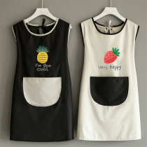 Summer thin apron home use kitchen waterproof oilproof custom logo lovely day female fashion Korean version of work clothes