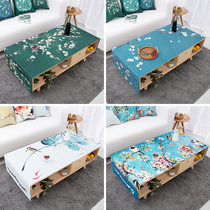 Chinese pastoral style plum blossom dustproof living room coffee table cloth thickened cotton linen anti-hot waterproof cover no tablecloth can be customized
