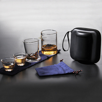 Hammer-grain Travel Tea Set with a pot of two cups of portable cup and pot of teapot for two-person tea