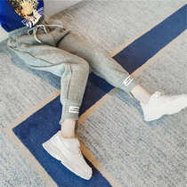 Korean girls autumn clothing leggings outside wear 2021 new foreign style plus velvet fashion big children Winter sports pants