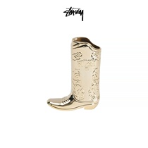 STUSSY Alphabet pattern metal engraved boot shape lighter case